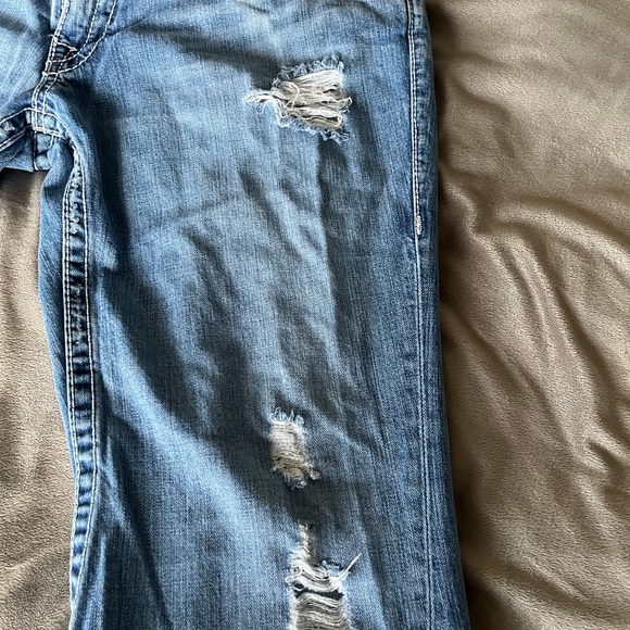 Men’s True Religion “Joey Big T” light wash distressed jeans size 38 W 32 L - Picture 2 of 6